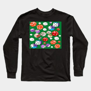 vector illustration dice patterns mix colors Long Sleeve T-Shirt